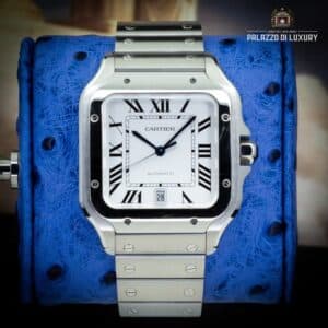 Cartier Santos De Cartier Large WSSA0018 White Dial Stainless Steel Bracelet