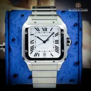 Cartier Santos WSSA0018 White dial steel — front dial view