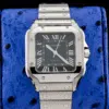 Cartier Santos Medium WSSA0061 Green dial steel — front dial view