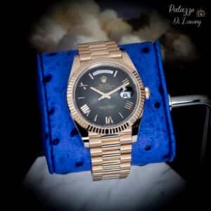 Rolex Day-Date 40 228235 President Slate Ombré Dial 18k Everose Gold Papers 40mm