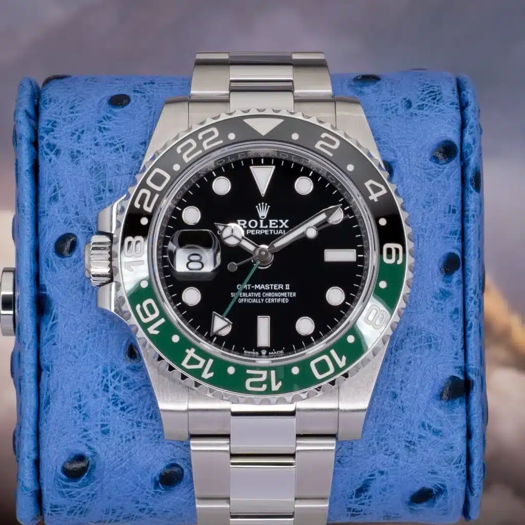 Rolex GMT-Master II Sprite 126720VTNR black dial green Cerachrom bezel — front view