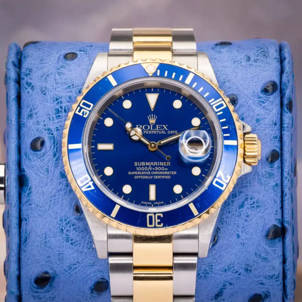 2001 Rolex Submariner 16613 Bluesy Yellow Gold & Steel Full Set 40mm