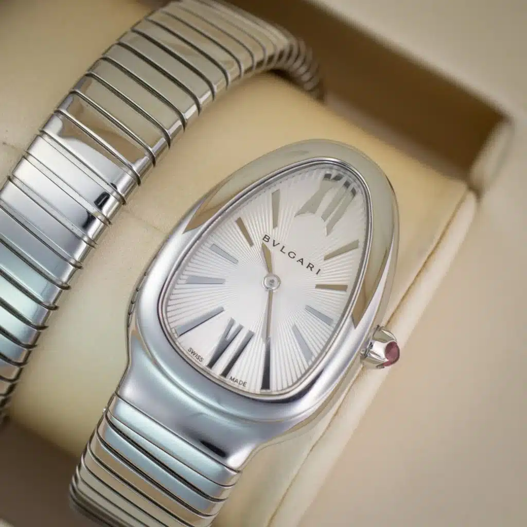 Bvlgari Serpenti Tubogas 101911 Silver Dial Stainless Steel