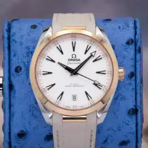 2021 Omega Seamaster Aqua Terra 41 Sedna Gold Bezel White Dial Steel Full Set