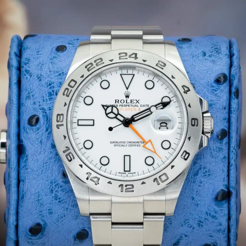 Rolex Explorer II 216570 White dial steel — front dial view