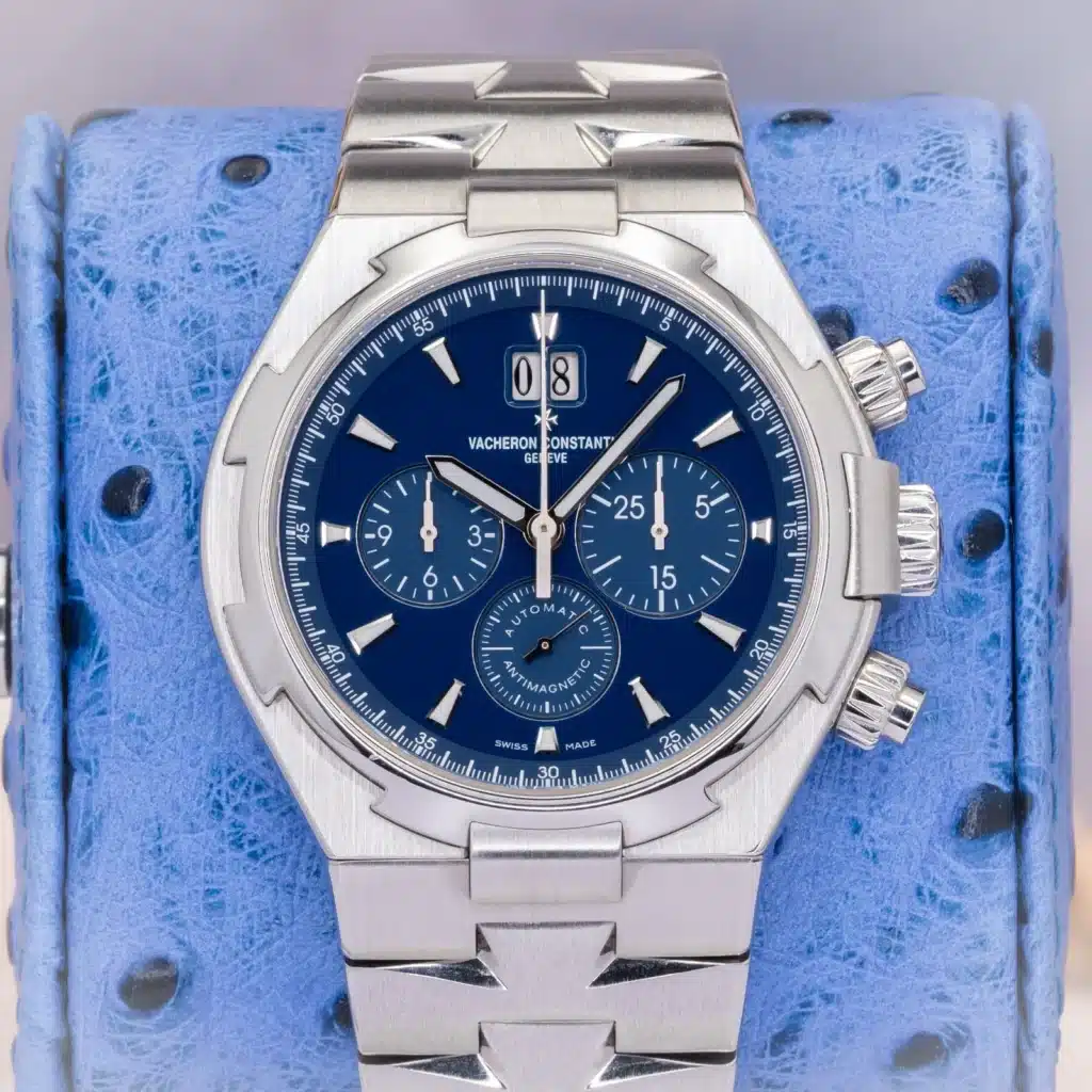 2019 Vacheron Constantin Overseas Chronograph 49150 Blue Dial White Gold Full