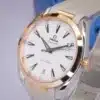2021 Omega Seamaster Aqua Terra 41 Sedna Gold Bezel White Dial Full Set - detail view 9