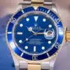 2001 Rolex Submariner 16613 Bluesy 40mm RSC Two-Tone Full Set Unpolished Vintage - detail view 9
