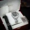 Cartier Roadster Chronograph 2618 Black Roman Dial Stainless Steel BOX Serviced - detail view 9