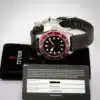 TUDOR Heritage Black Bay Smiley 79220R Red Burgundy Bezel Gilt Dial 41mm Rose - full set with box and papers
