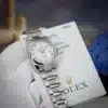 2007 Rolex Datejust 36 116200 White Roman Dial Smooth Bezel Papers Oyster Steel - detail view 13