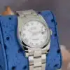 2007 Rolex Datejust 36 116200 White Roman Dial Smooth Bezel Papers Oyster Steel - detail view 12