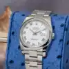 2007 Rolex Datejust 36 116200 White Roman Dial Smooth Bezel Papers Oyster Steel - detail view 11