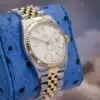 1985 Rolex Datejust 36 16013 Silver Dial Two-Tone Jubilee Gold Fluted Bezel - full set with box and papers