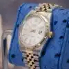 1985 Rolex Datejust 36 16013 Silver Dial Two-Tone Jubilee Gold Fluted Bezel - detail view 9