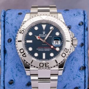2017 Rolex Yacht-Master 40 116622 Platinum Bezel Blue Dial Platinum Box Papers