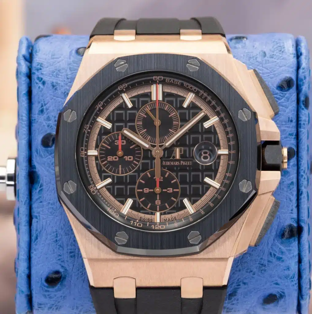 Audemars Piguet Royal Oak Offshore 26401RO.OO.A002CA.02 Black dial rose gold — front dial view