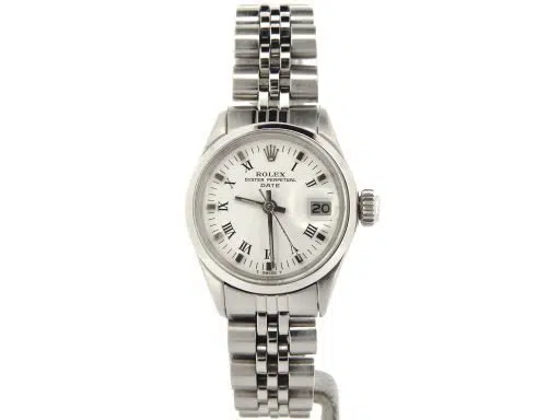 Rolex Oyster Perpetual Lady Date 6516 White Dial Stainless Steel 26mm