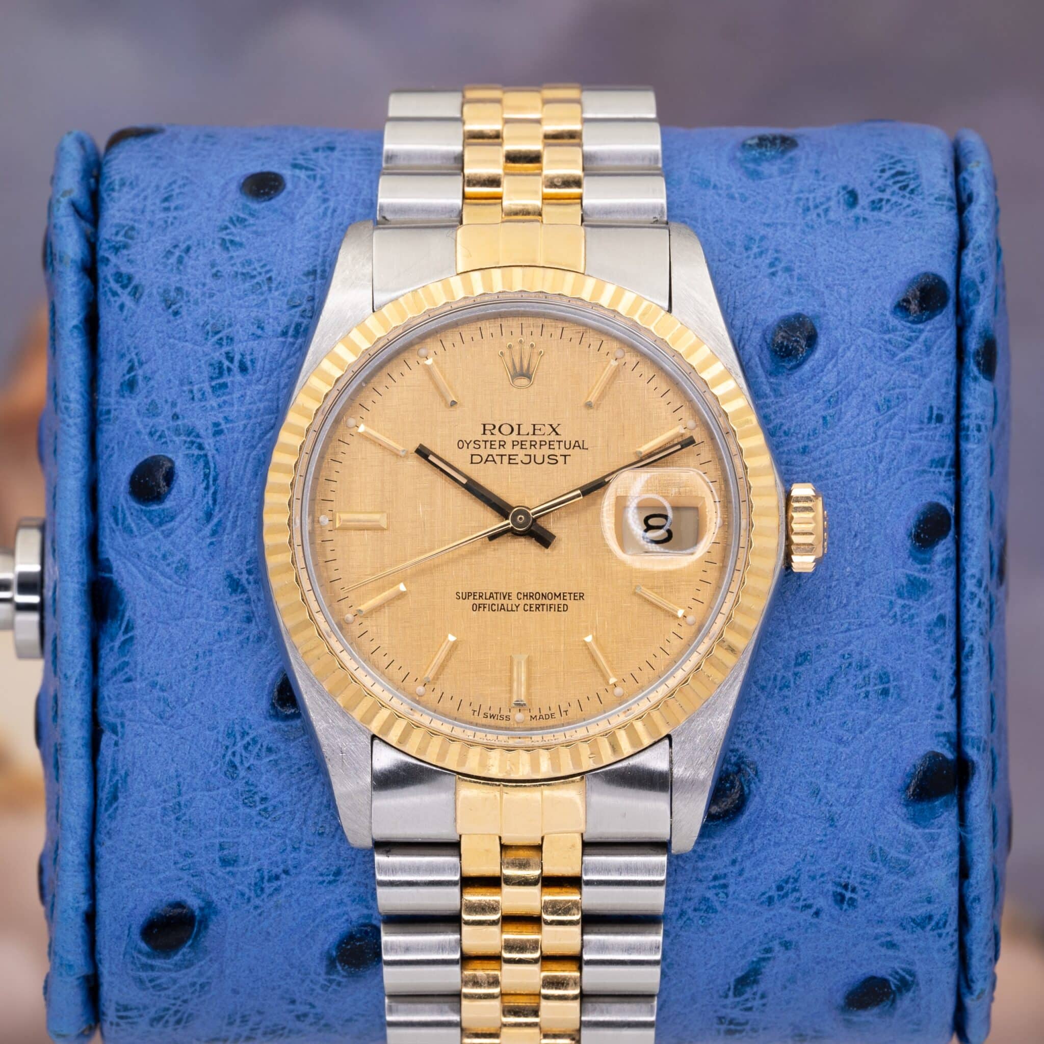 1986 Rolex Datejust 36 16013 Champagne Dial Two-Tone Steel/Gold Box 36mm