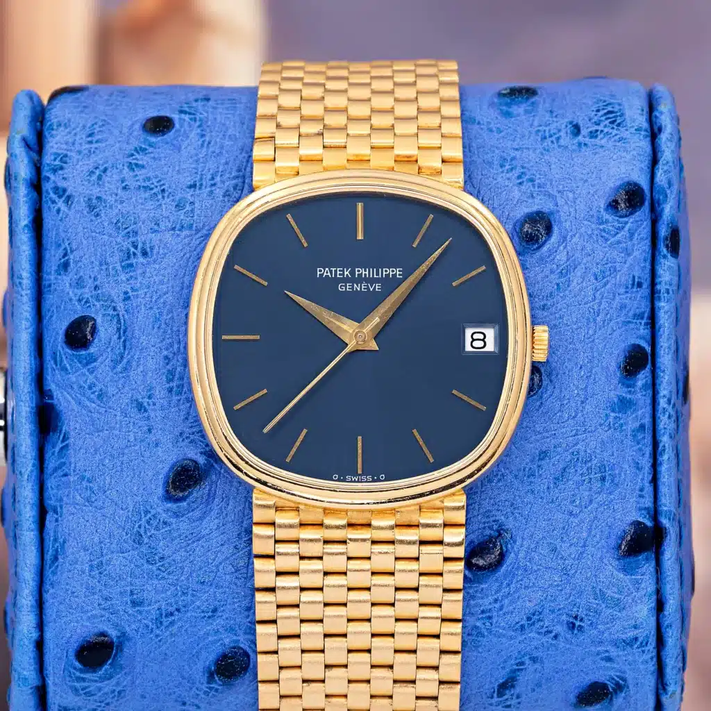 Patek Philippe Golden Ellipse Jumbo 3734/2, blue dial, yellow gold