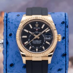 2021 Rolex Sky-Dweller Yellow Gold / Black / Oysterflex 326238 Yellow Gold 42mm — Palazzo Watches & Gems