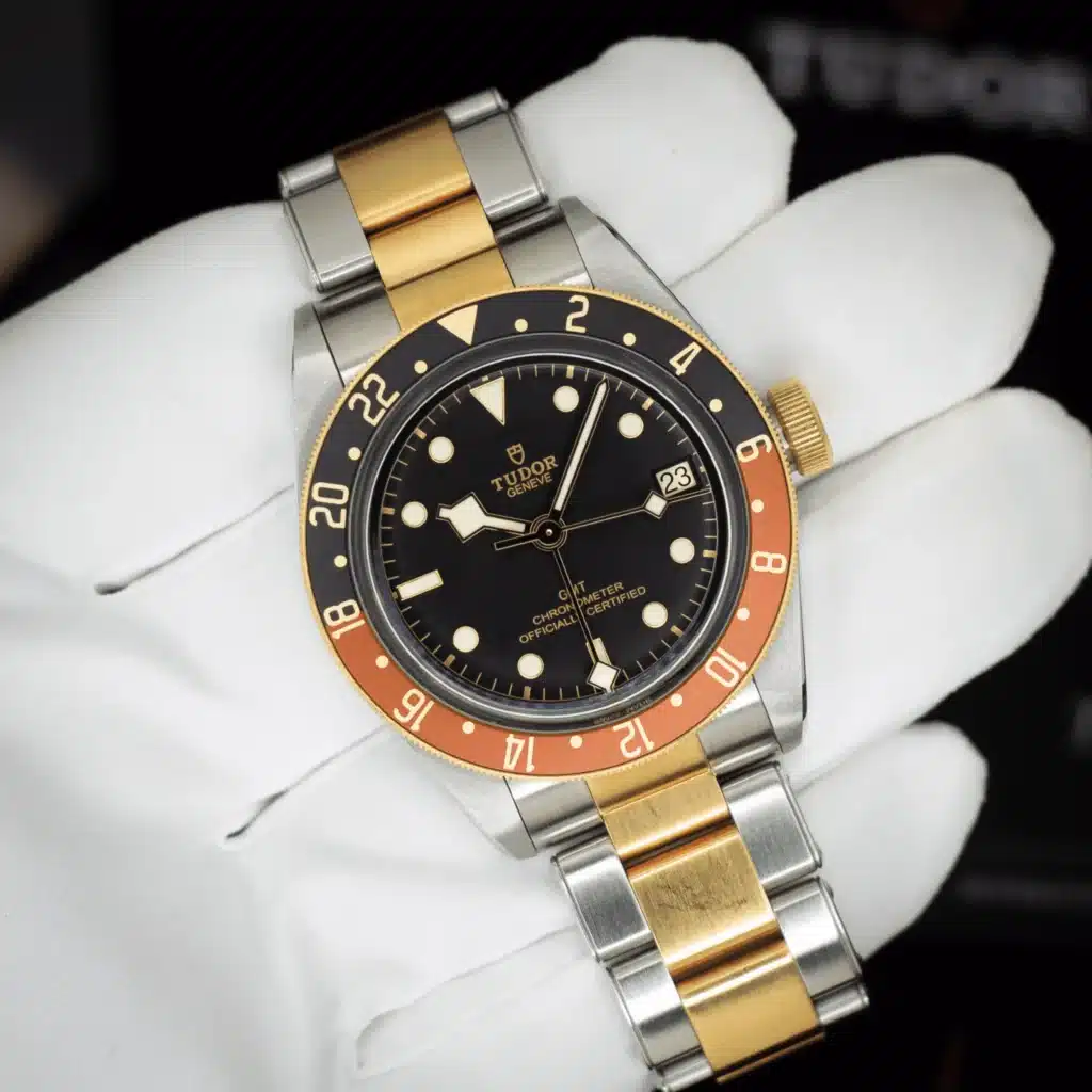 2022 Tudor Black Bay GMT 79833MN Root Beer Black Dial Yellow Gold & Steel