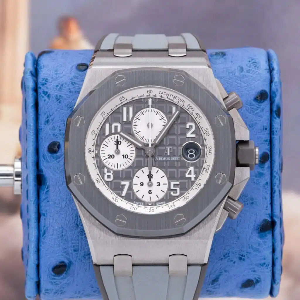 Audemars Piguet Royal Oak Offshore Chronograph 26470IO.OO.A006CA.01 Ghost Grey Dial Titanium Full Set 42mm 2019