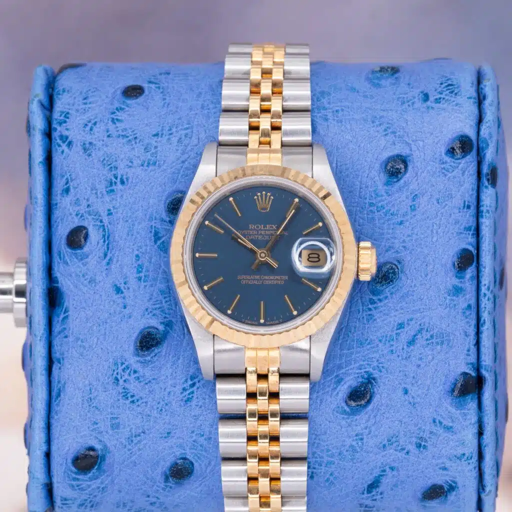 Rolex Lady-Datejust 69173 Blue Dial Yellow Gold & Steel Jubilee Box 26mm 1989