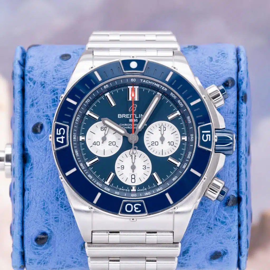 Breitling Super Chronomat B01 44 AB0136161C1A1 Blue Dial Steel Box & Papers 44mm 2025